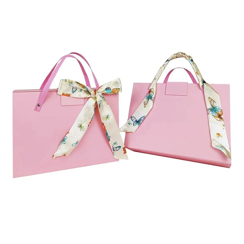 Pink Gift Box - 2 Pack 11x7.6x3.5 Inches Gift Box with Lids,Portable Magnetic...